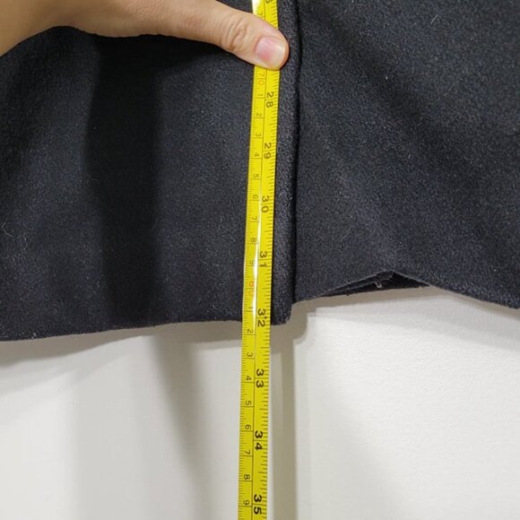 Gallery Vintage Black Button-Down Retro Wool Blend Leopard Print Collar Jacket - Picture 9 of 11